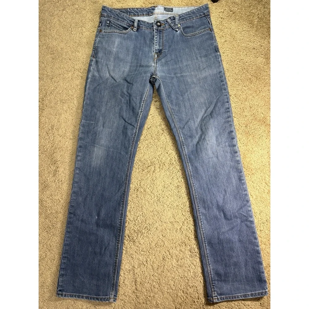 Volcom Solver Modern Straight Jean Men 32 Blue Denim Skater Y2K